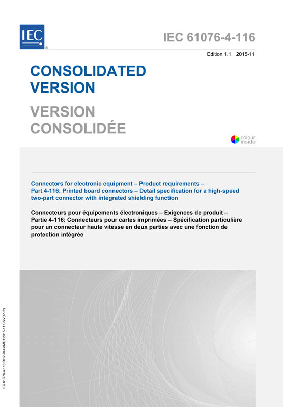 Cover IEC 61076-4-116:2012+AMD1:2015 CSV (Consolidated Version)